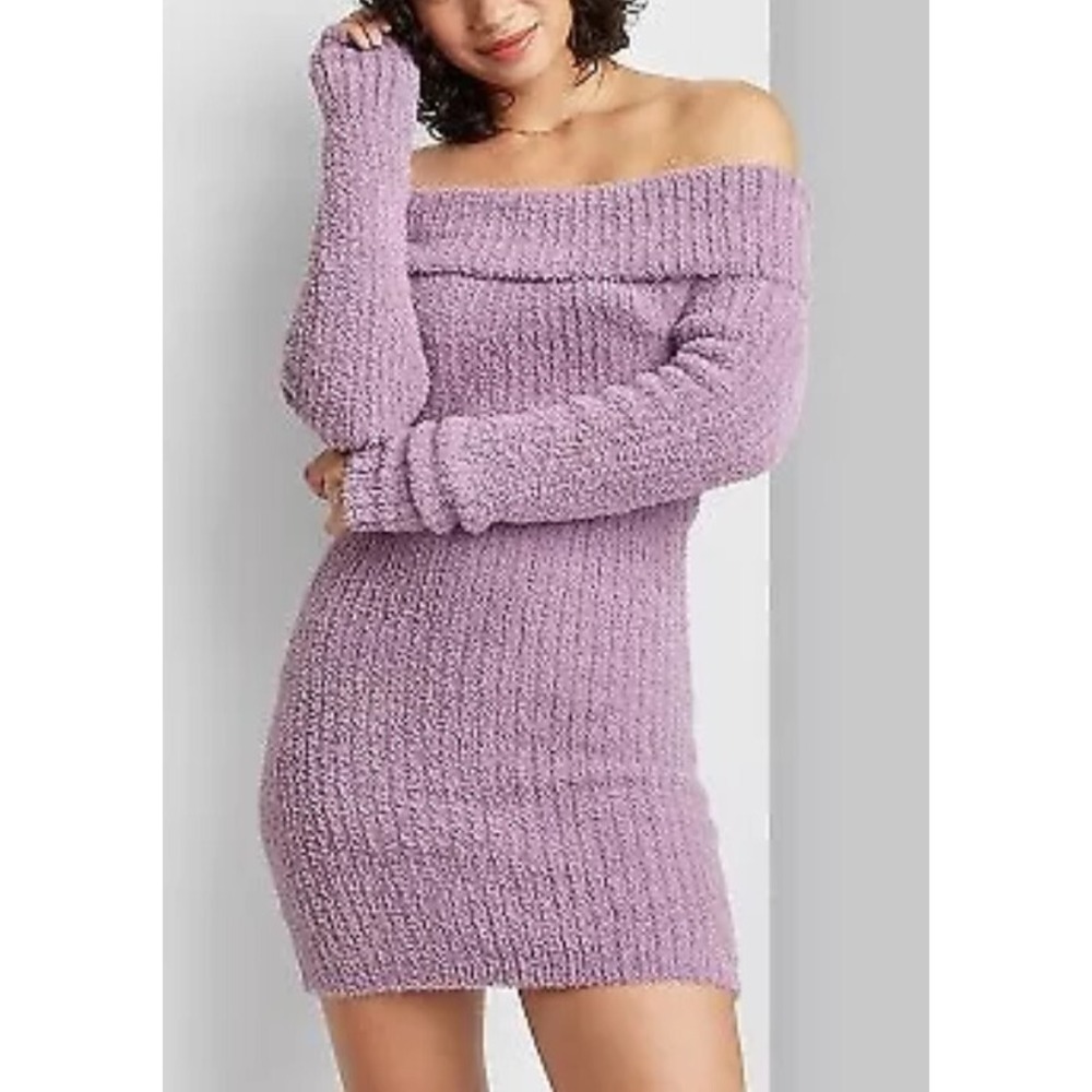 Women's Long Sleeve Mini Sweater Dress - Wild Fable Mauve size S Retail $30